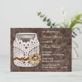 素朴な田舎のメイソンのjarブライダルシャワーの招待 招待状 (スタンド正面)