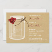 素朴な田舎のメイソンのjarブライダルシャワーの招待 招待状 (正面)