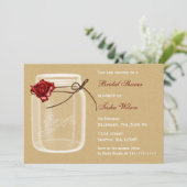 素朴な田舎のメイソンのjarブライダルシャワーの招待 招待状 (スタンド正面)