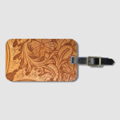 素朴な田舎の古い西カウボーイウェスタンレザー ラゲッジタグ (正面横)