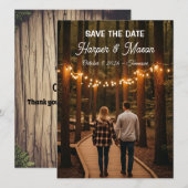 素朴な田舎の小道 Save the Date フォトカード セーブザデート (正面/裏面)