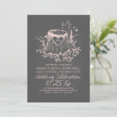 素朴な田舎の木のハートの結婚式招待状 招待状 (スタンド正面)