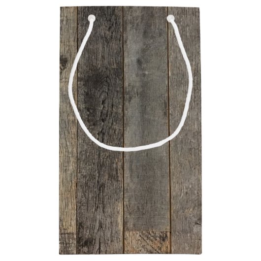 素朴な田舎の木目納屋結婚式の引き出物 スモールペーパーバッグ (裏面)