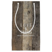 素朴な田舎の木目納屋結婚式の引き出物 スモールペーパーバッグ (正面)