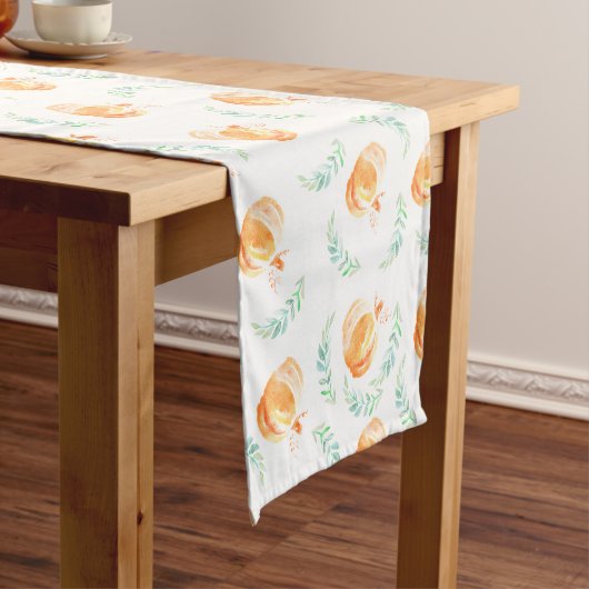 素朴な田舎の水の色のカボチャとローレル ショートテーブルランナー (インサイチュ)