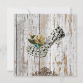 素朴な田舎の納屋の木のボヘミ結婚アン 招待状 (正面)