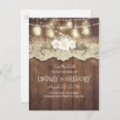 素朴な田舎の納屋の結婚式は日付を保存 案内ポストカード (正面/裏面)