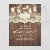 素朴な田舎の納屋の結婚式は日付を保存 案内ポストカード (正面)