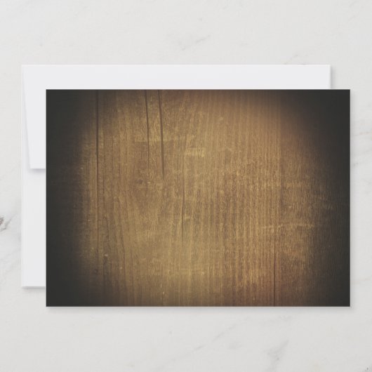 素朴な田舎の結婚式の招待状に刻まれた木材 招待状 (裏面)