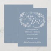 素朴な田舎の花柄の「Save the Date」カード 案内ポストカード (正面/裏面)