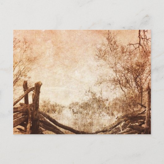 素朴な田舎の農場の結婚式は日付を保存 案内ポストカード (裏面)