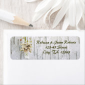 素朴な田舎の野草の白結婚樺の木 ラベル (インサイチュ)