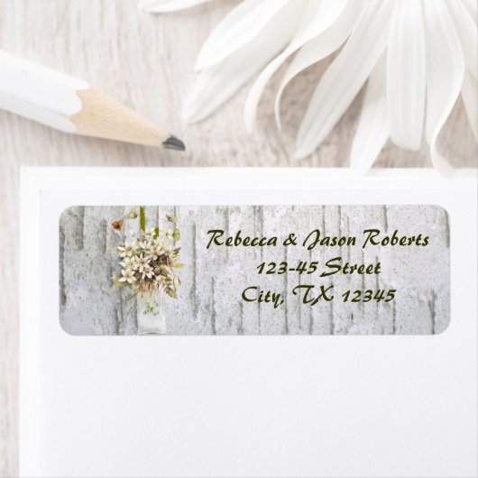 素朴な田舎の野草の白結婚樺の木 ラベル (インサイチュ)