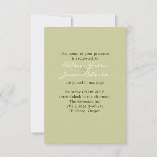 素朴な田舎の野草の白結婚樺の木 招待状 (裏面)