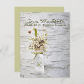 素朴な田舎の野草の白結婚樺の木 案内ポストカード (正面/裏面)