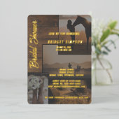 素朴な田舎の風景コラージュブライダルシャワー 箔招待状 (立ち正面)