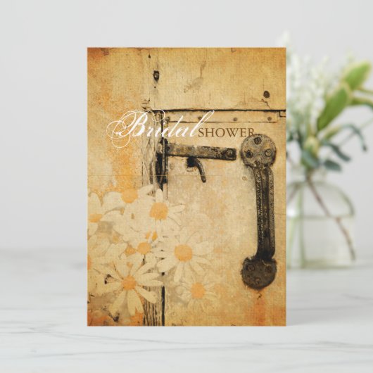 素朴な田舎夏のデイジーブライダルシャワー 招待状 (スタンド正面)