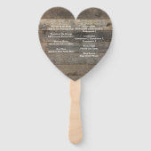 素朴な田舎木目納屋の結婚式プログラム ハンドファン (裏面)