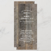 素朴な田舎木目納屋の結婚式プログラム プログラム (正面/裏面)