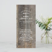 素朴な田舎木目納屋の結婚式プログラム プログラム (スタンド正面)