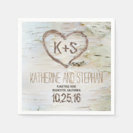 素朴な田舎樺の木樹皮紙ナプキン スタンダードカクテルナプキン