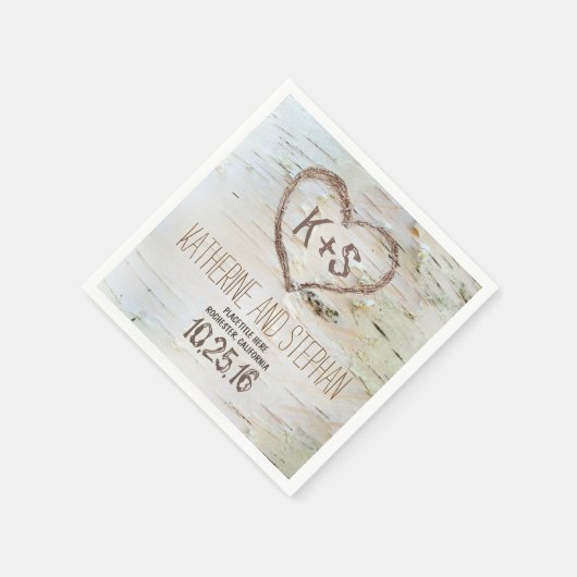 素朴な田舎樺の木樹皮紙ナプキン スタンダードカクテルナプキン (角)