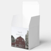 素朴な田舎結婚式の赤い結婚納屋 フェイバーボックス (オープン)