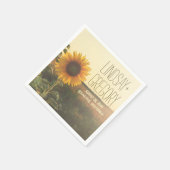 素朴な田舎結婚式紙ナプキン – SUNFLOWER スタンダードカクテルナプキン (角)