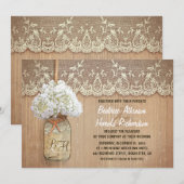 素朴な田舎者のカジュラ白いアジサイ結婚の家 招待状 (正面/裏面)