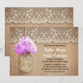 素朴な田舎者のカジュラ・パープル・アジサイ結婚ズ 招待状 (正面/裏面)
