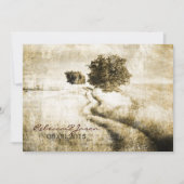 素朴な田舎道の西部の屋外の結婚式 招待状 (正面)