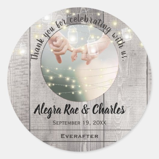 素朴な田舎風のあなたの写真 ありがとう ラウンドシール (正面)