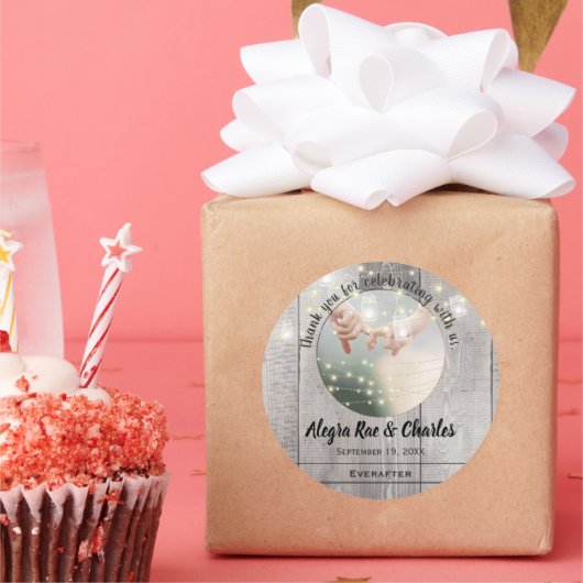 素朴な田舎風のあなたの写真 ありがとう ラウンドシール (パーティー)