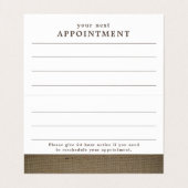 素朴な田舎風の麻の約束カード 名刺 (内部フラット)