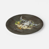 素朴な男の子のベビーシャワーのハリネズミの冒険は待ちます ペーパープレート (アングル)