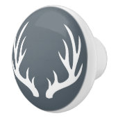 素朴な白いシカの(雄ジカの)枝角 セラミックノブ (右)