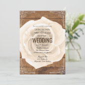 素朴な白いバラおよび線条細工の結婚式招待状 招待状 (スタンド正面)