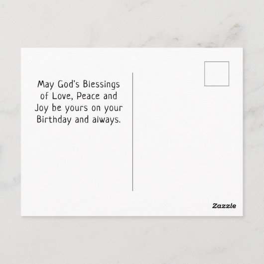 素朴な白いフェンスの花の誕生日おめでとう ポストカード (裏面)