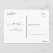 素朴な白いレタリングハッピーサンクスギビングのカード ポストカード (裏面)