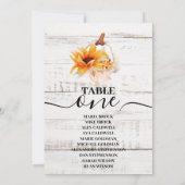 素朴な白い木の水彩画のパンプキンとひまわり 招待状 (裏面)