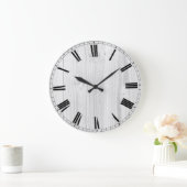 素朴な白い木 ラージ壁時計 (ホーム)
