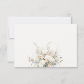 素朴な白い花の食事オプション ウェディング RSVP カード (裏面)