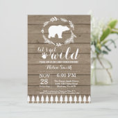 素朴な白くまのベビーシャワーの招待状 招待状 (スタンド正面)