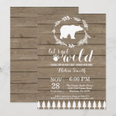 素朴な白くまのベビーシャワーの招待状 招待状 (正面/裏面)