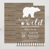 素朴な白くまのベビーシャワーの招待状 招待状 (正面/裏面)