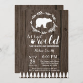 素朴な白くまのベビーシャワーの招待状 招待状 (正面/裏面)