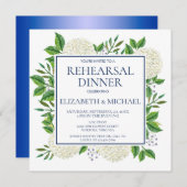 素朴な白と青の紫陽花の水彩練習 招待状 (正面/裏面)