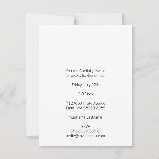 素朴な白の活版アンパサンド 招待状 (正面)