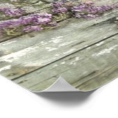 素朴な白塗りの木材の農家ラベンダー ポスター (角)