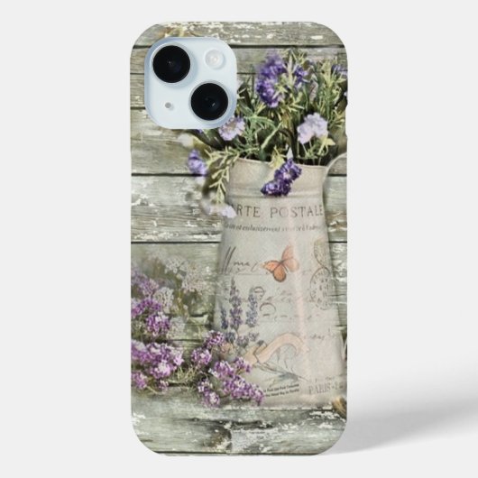 素朴な白塗りの木材の農家ラベンダー Case-Mate iPhoneケース (裏面)
